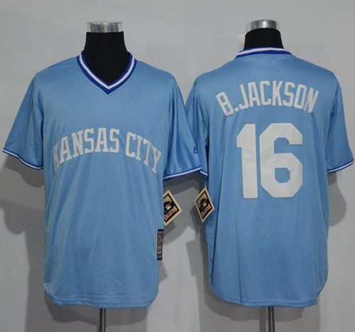 Royals #16 Bo Jackson Light Blue Cooperstown Stitched MLB Jersey - Click Image to Close